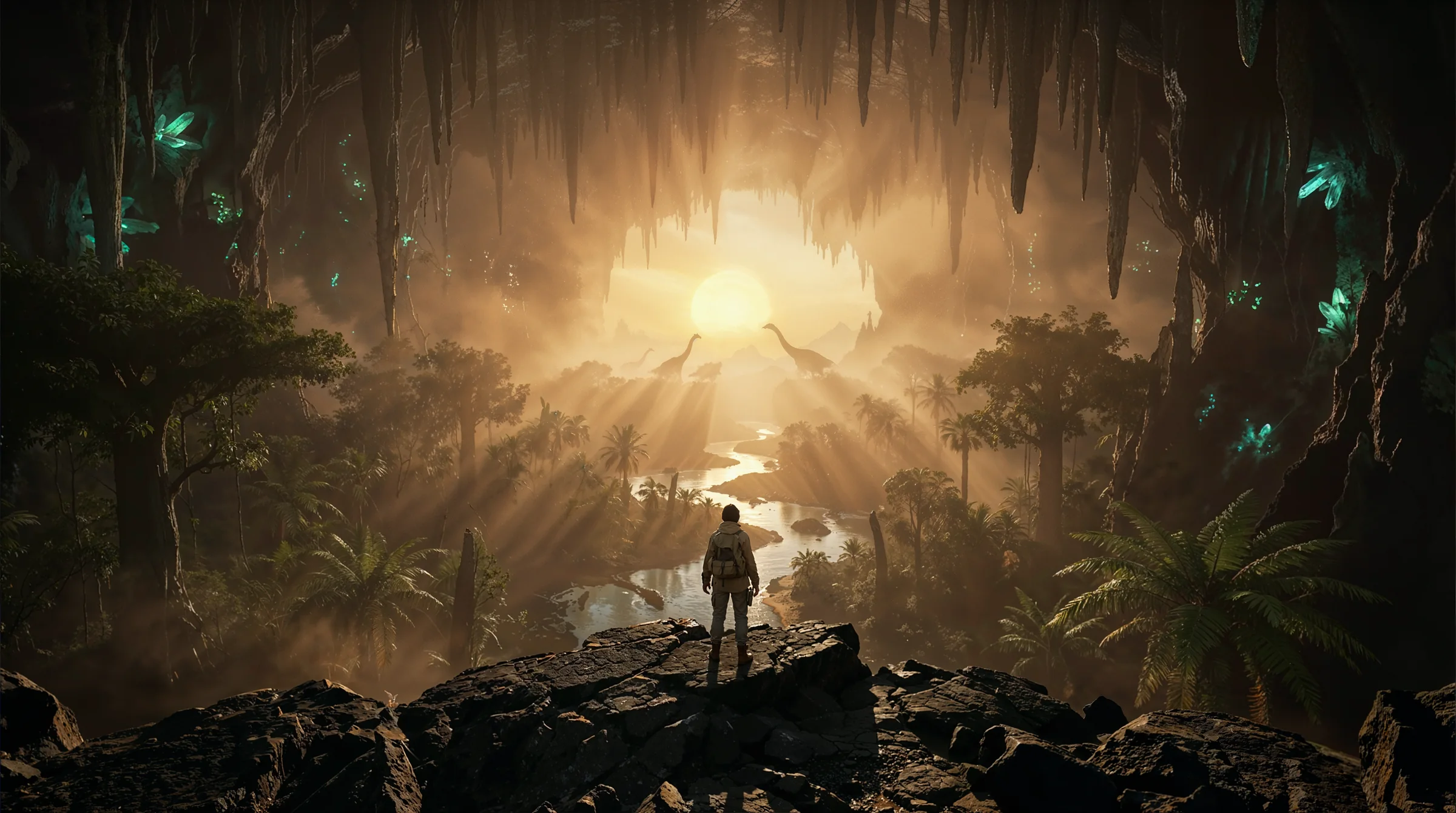Explorateur dans un monde tropical inconnu